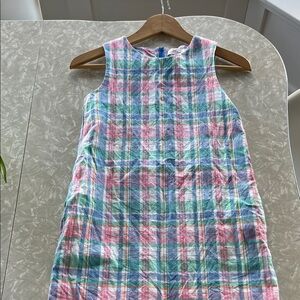 Vineyard Vines Pink and Blue Plaid Kids Casual Dress